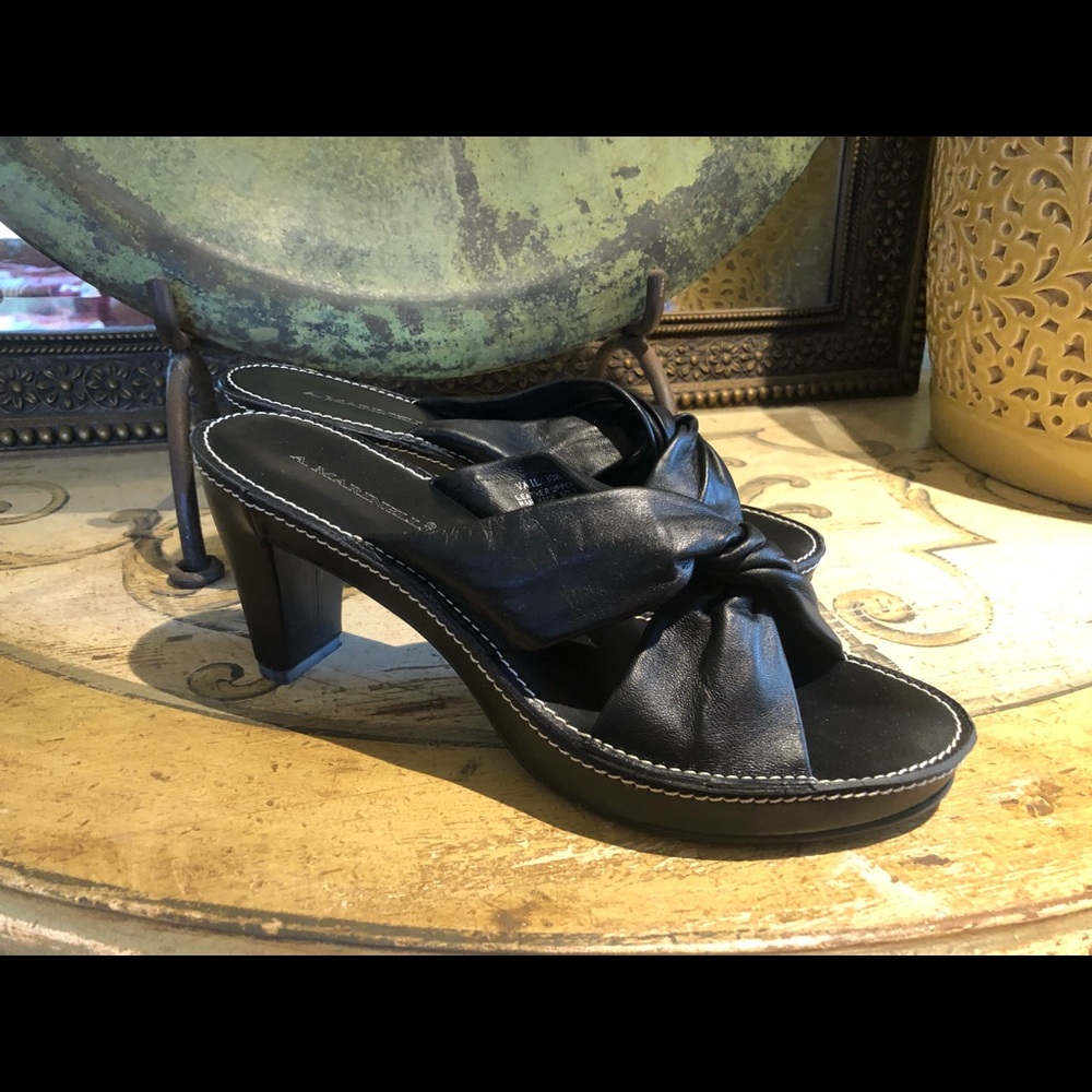A. Marinelli ~ sandals; heels; black leather